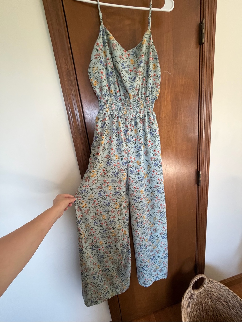 Floral jumpsuit romper.